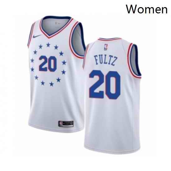 Womens Nike Philadelphia 76ers 20 Markelle Fultz White Swingman Jersey Earned Edition
